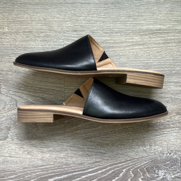 CATHERINE MALANDRINO Black Faux Leather Slip On Asos Mules - Picture 4 of 7